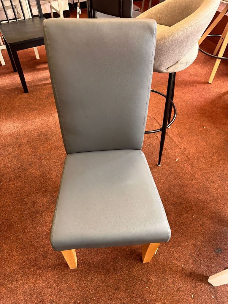 image for Midback faux leather dining chair - Grey 