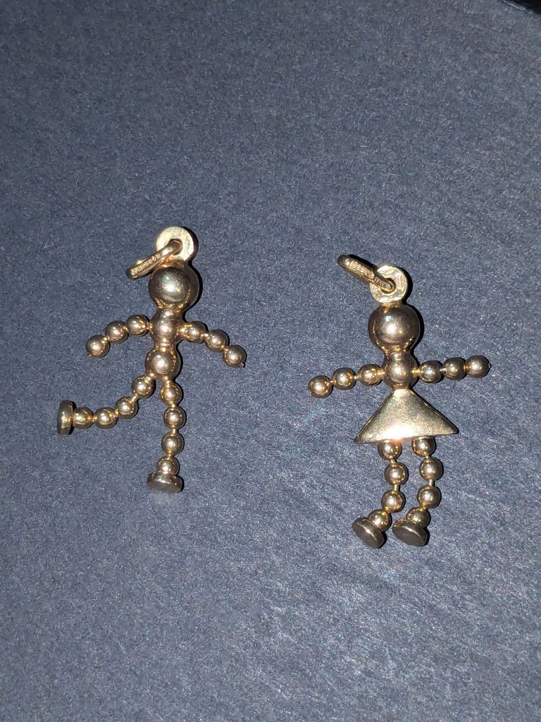 image for 9CT YELLOW GOLD DOLLY PENDANT COUPLES SET BRAND NEW