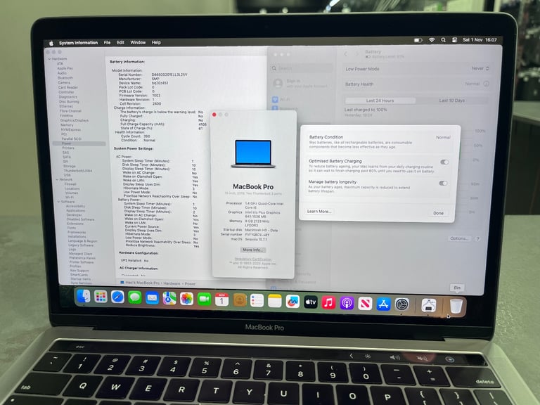 MacBook Pro Retina 13-inch Touch Bar (2019) A2159 - Core i5 8th - 8GB SSD 128GB