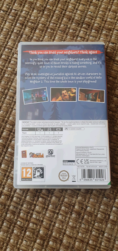 Nintendo Switch Hello Neighbour 2 game 
