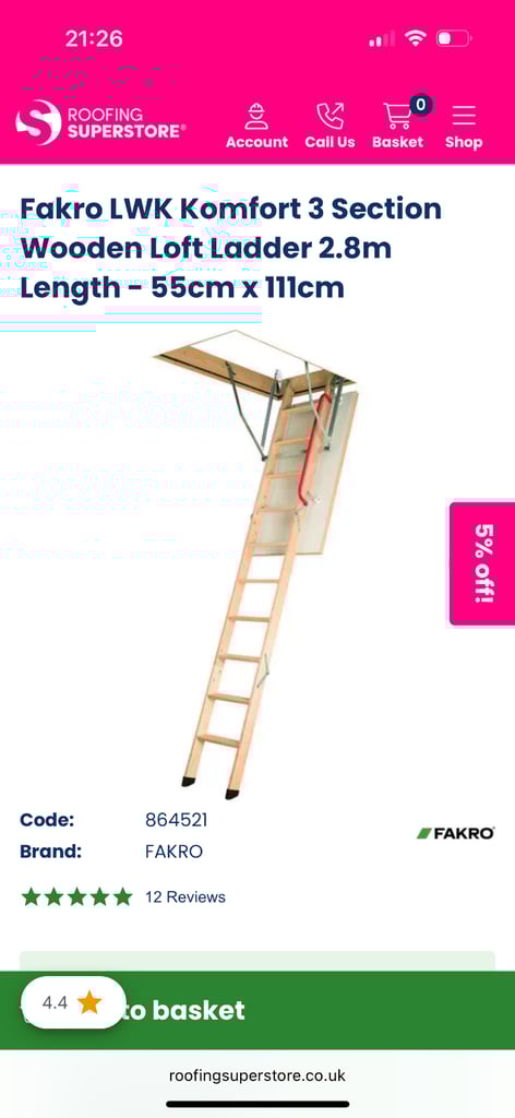 Wooden loft ladder