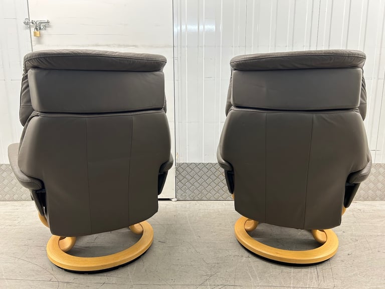 Ekornes Stressless Dream Recliner Olive Leather Chairs & Stools - Medium Size