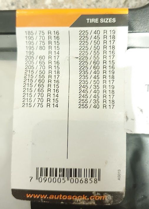 AutoSock, size 685, still sealed. 