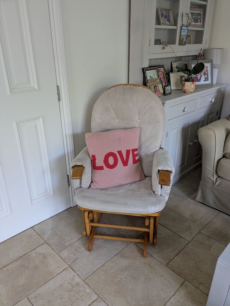 Nursery, reclining rocking chair.