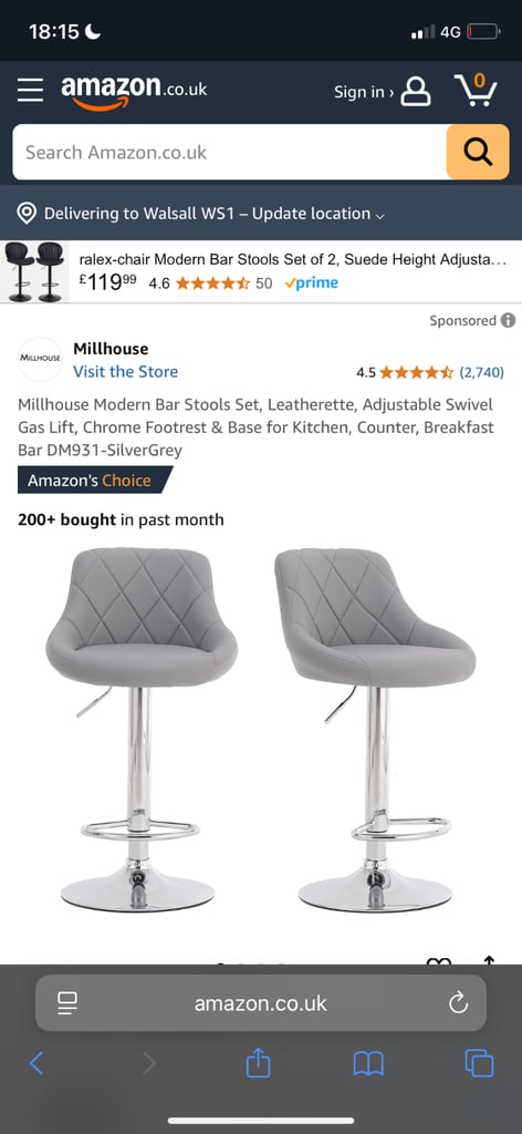 Pair of Modern Barstools / Bargain 