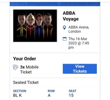 Abba voyage ticket