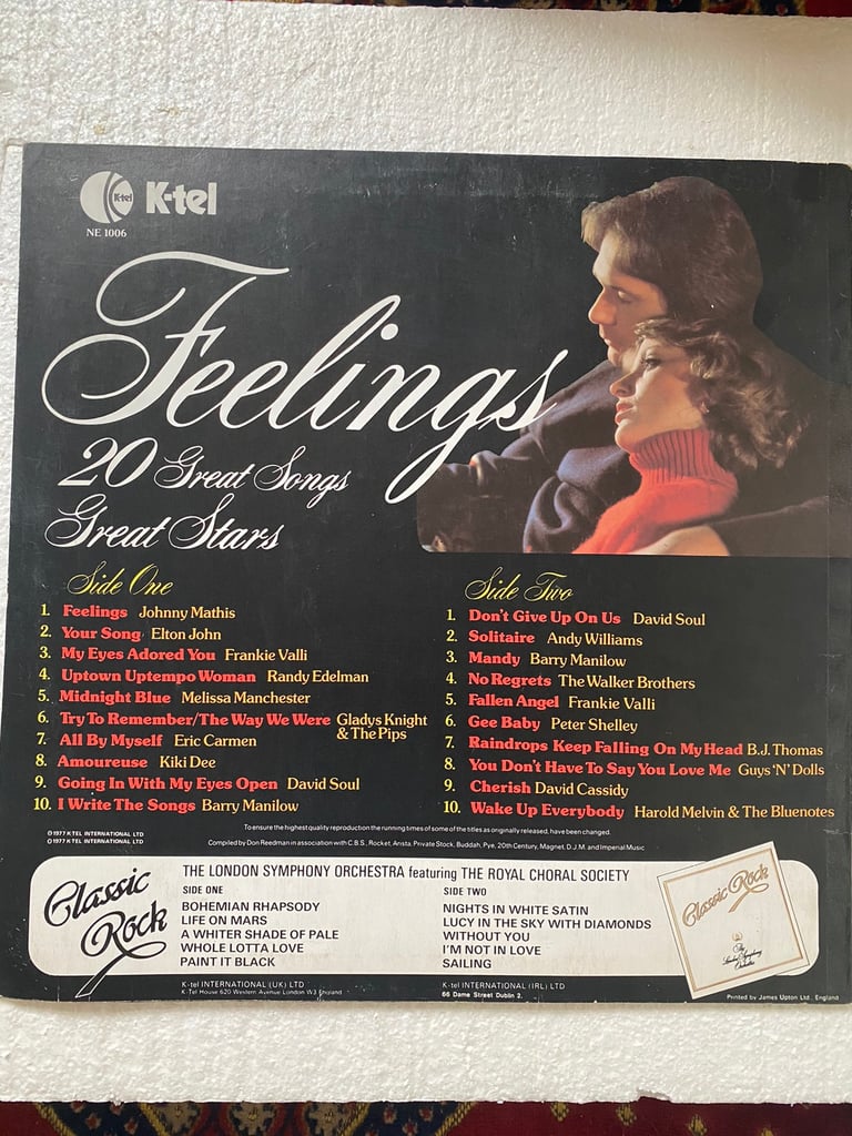 K _ Tel presents feelings . Vinyl.. 