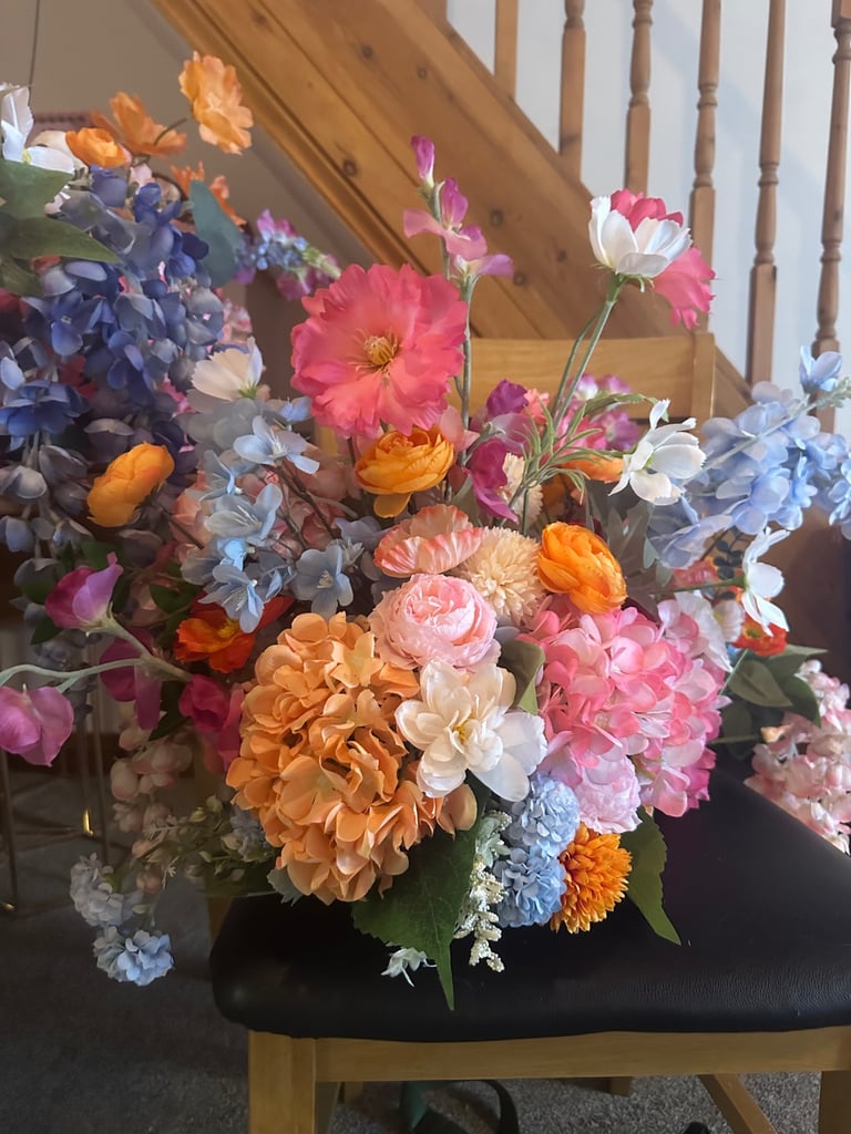 Faux wedding flowers - centre pieces 