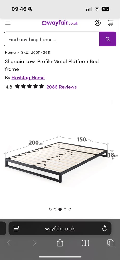 King size platform bed 