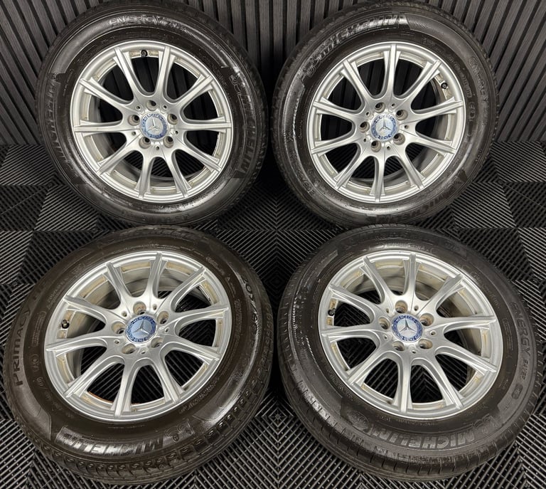 image for 16'' GENUINE MERCEDES C CLASS W205 SILVER ALLOY WHEELS TYRES ALLOYS