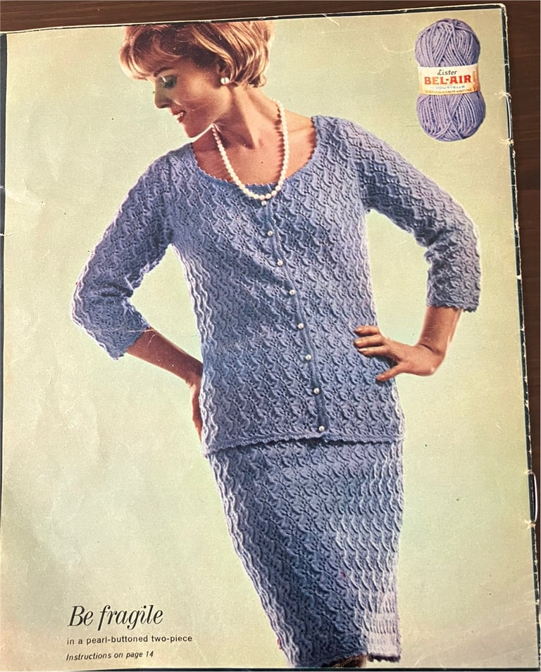Vintage 1966 knitting pattern leaflet
