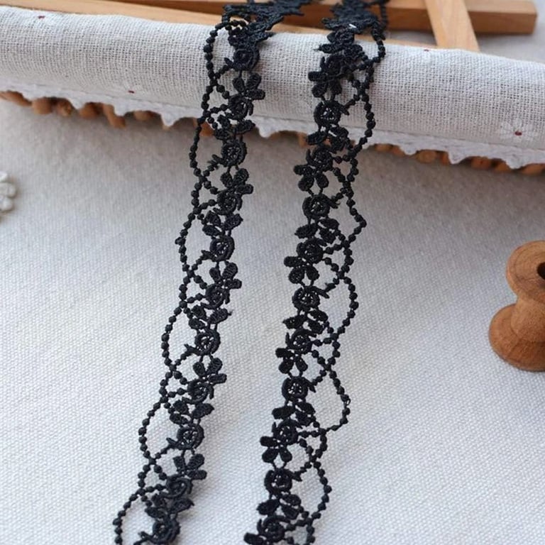 image for New 11 metres DAHI Black Floral Embroidered Lace Trim Ribbon.POST OR COLLECT! 