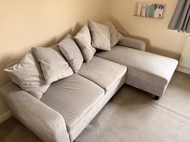 Grey corner sofa with storage