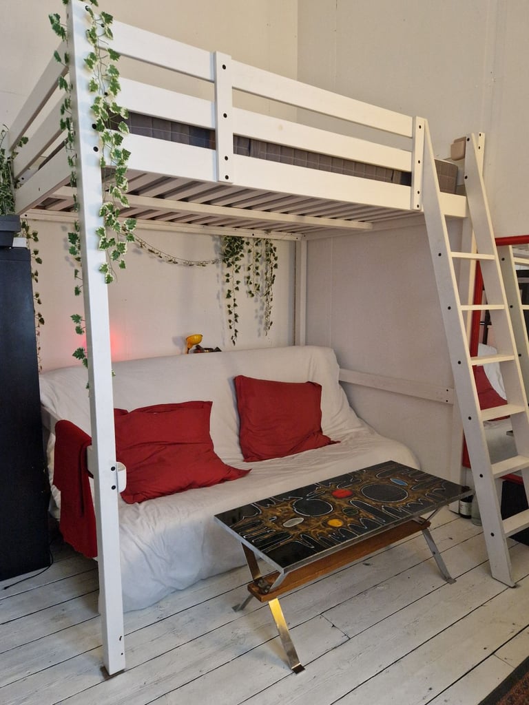 image for The IKEA STORA Double Loft Bed in solid pine