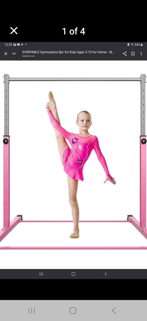 image for New boxed pink Gymnastics bar tmrrp £100