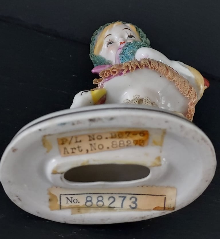Vintage Ceramic Girl with Duck Figurine 13 cm Tall