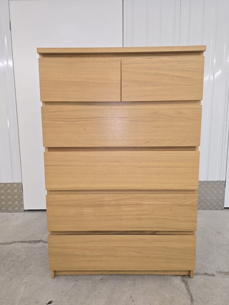 IKEA malm 6 drawer oak