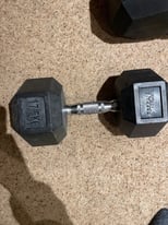 17.5kg Hex Dumbbell - York Fitness