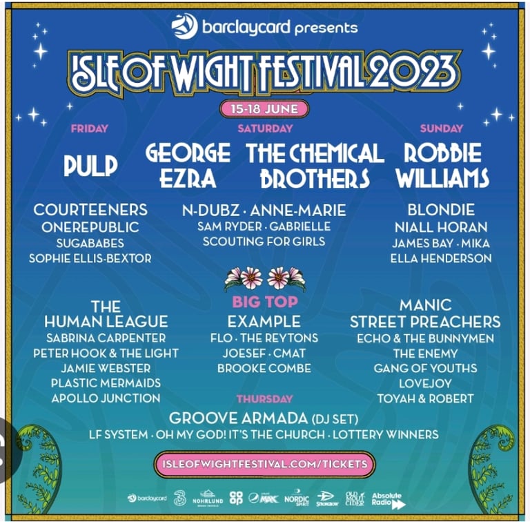 Isle of Wight Festival Ticket - Thu - Sun Full Weekend Adult Ticket