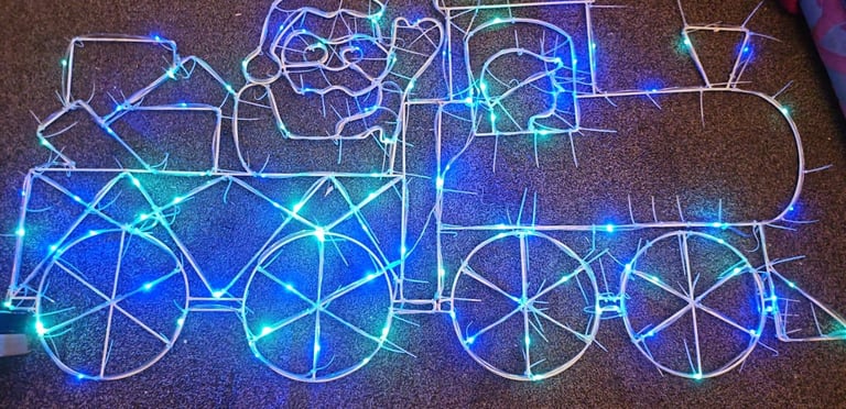 Christmas light up train with santa 