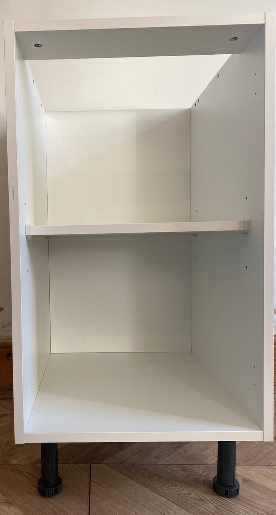 New Fitted Kitchen Cabinets-Units-Carcass J Pull White Gloss Handleless Kitchen Doors