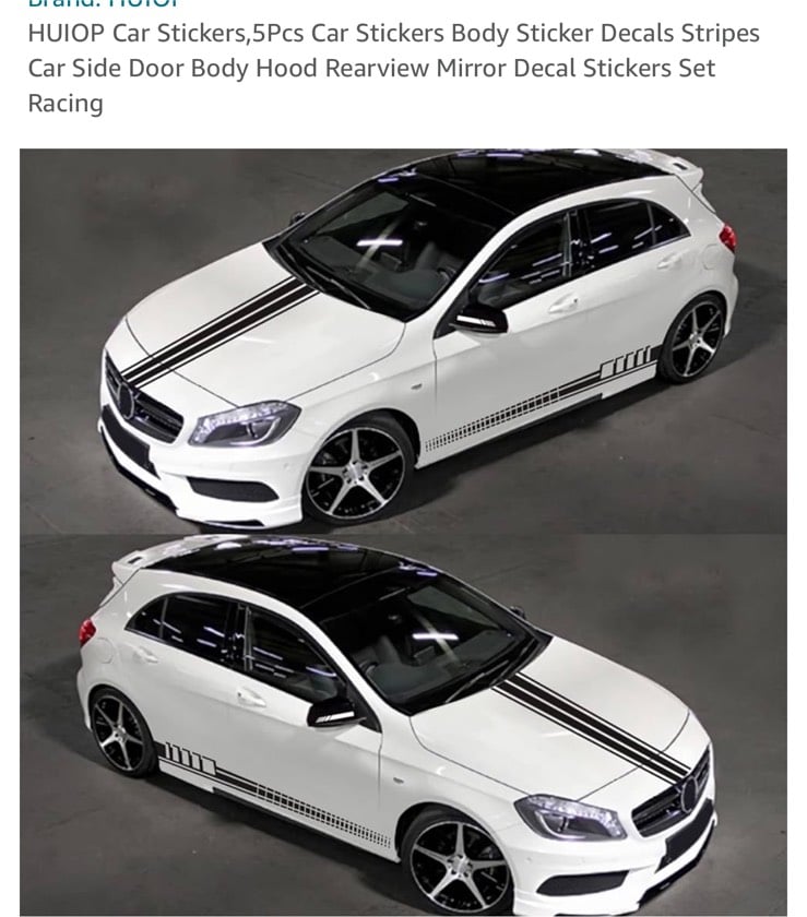 Car/Van Graphics Decals Strips (5 Piece) New