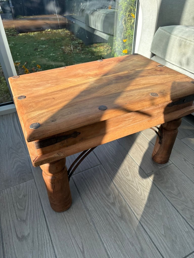 Two Indian Mahogany Solid Wood Coffee Tables 