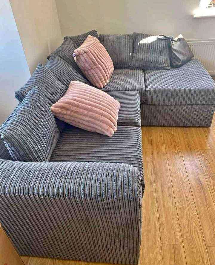 image for Christmas Big Sale Corner Sofa L Shape With Stools