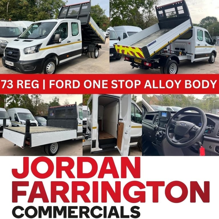 2023 73 reg FORD TRANSIT TIPPER ALLOY ONE-STOP RWD DRW DOUBLE CAB TOOL STORAGE