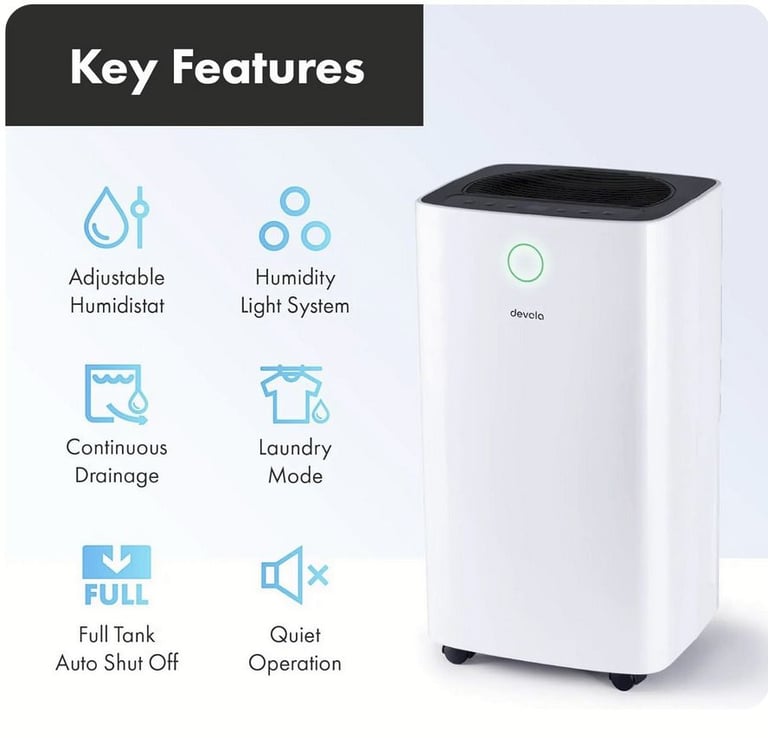 Devola 20L Compressor Dehumidifier With HEPA Filter - DV20L