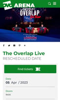 Overlap tickets London 05/04/2023
