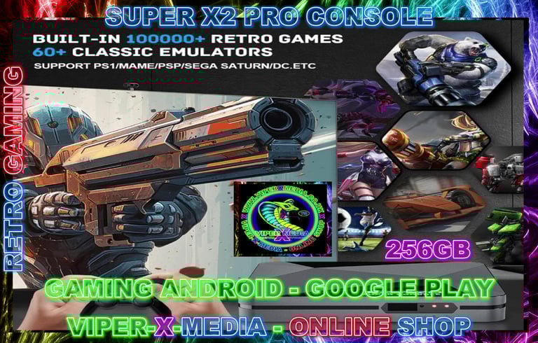 SUPER CONSOLE X2 PRO HDMI 4K – ANDROID RETRO GAMING SYSTEM + TV BOX (256GB)