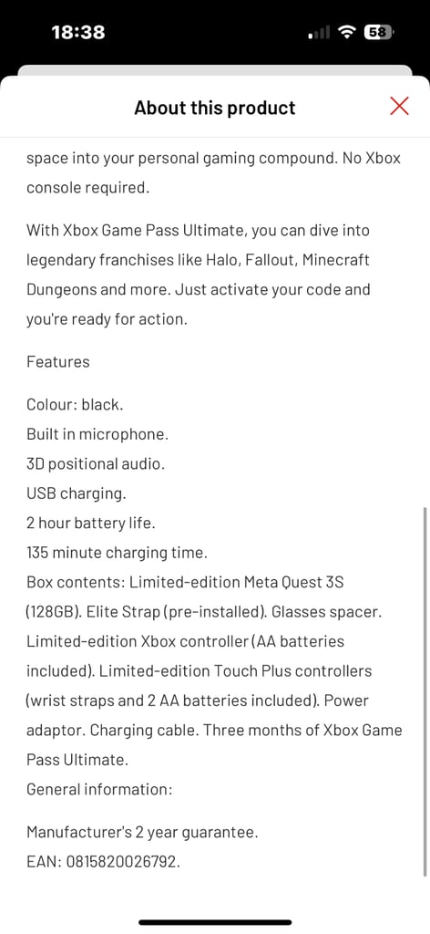 Meta Quest 3S Xbox Edition 128 GB