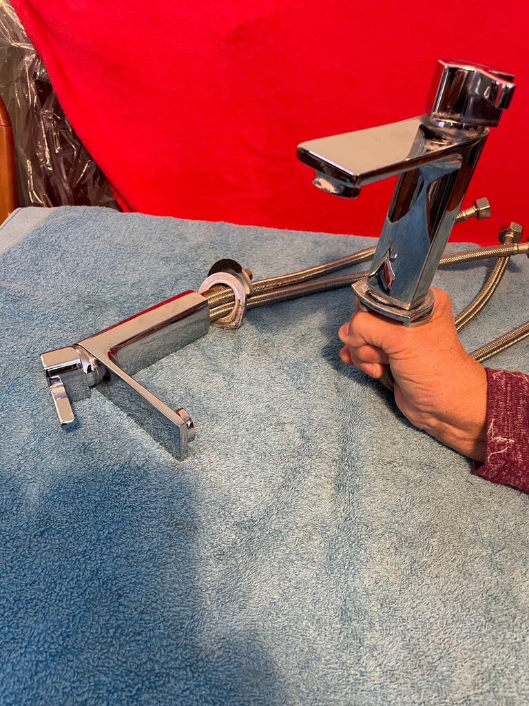 image for 2x Vitra inset sinks + PPI monobloc taps