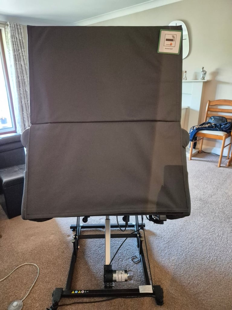 Careco electric riser/recliner brown leather chair 