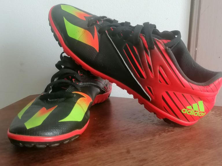 Adidas Messi Turf Soccer Shoes Green Black, red colour. Uk size - 9.