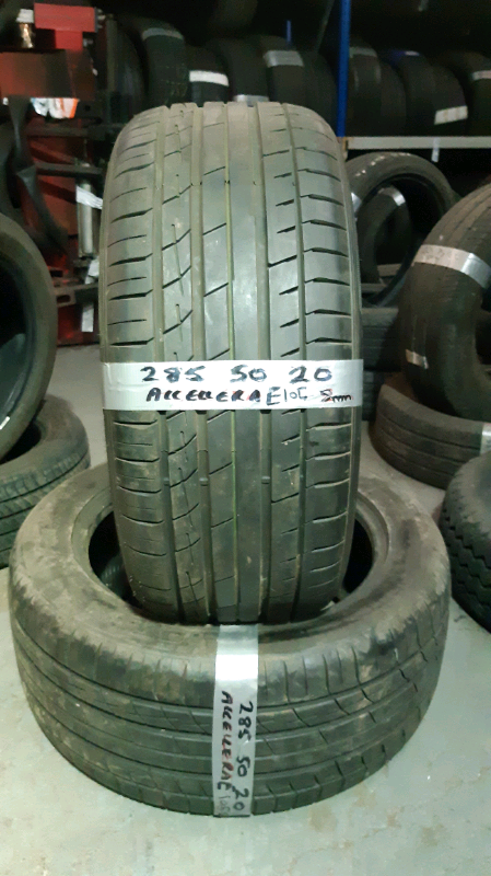 image for matching pair 285 50 20 accellera tyres 7mm tread £120 pair fitd n bal opn 7 dys