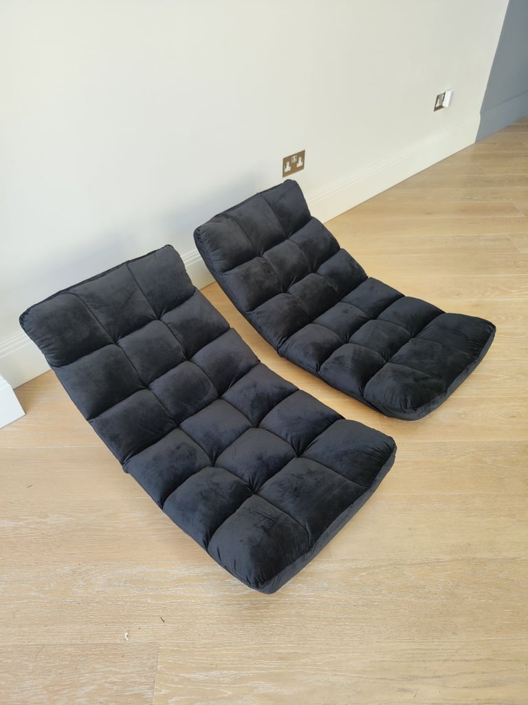 2 x Adjustable Black Floor Chairs