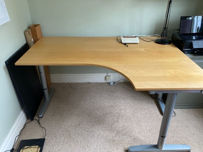2 curved office desks