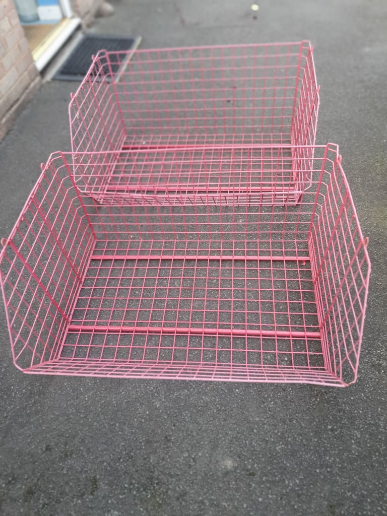 38 x 26 x 16 inch Red Metal Stackable Storage Baskets , Good Condition, Hardly Used, Clean,Useful 