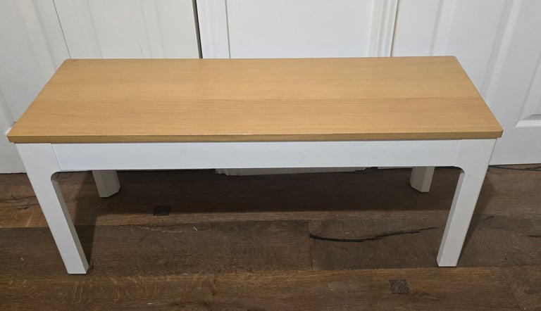 White and oak bench 105x36cm