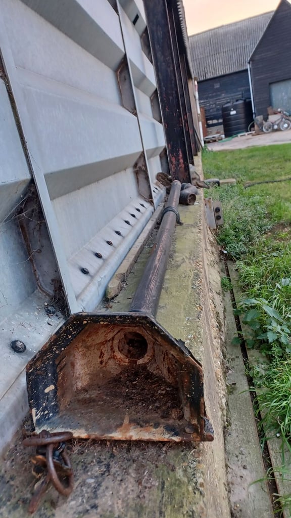 Antique Victorian cast iron drain pipe, funnel and s bend 