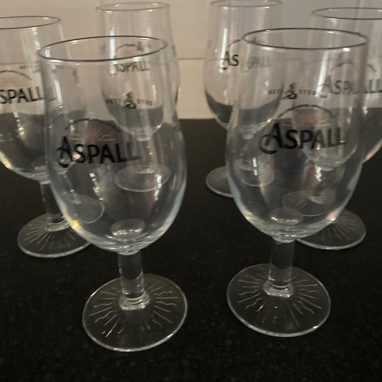 Aspall cider pint glasses x 6