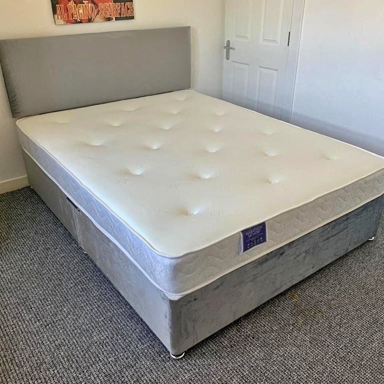 Firm Divan Bed Double Bed and Mattress Single Bed with Mattress in