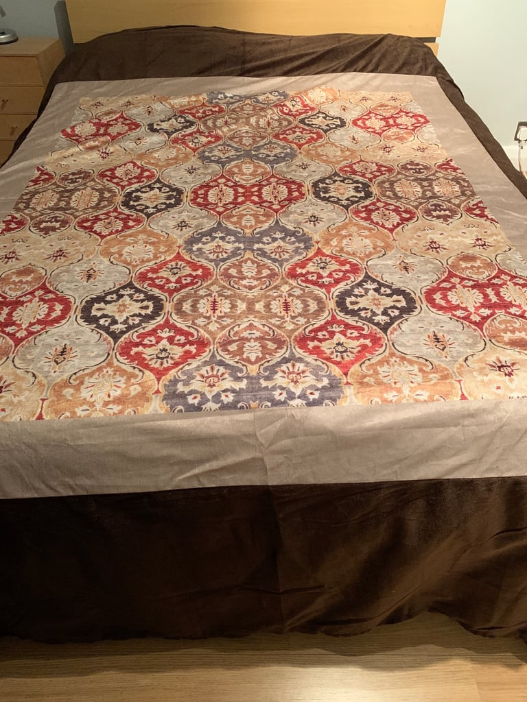 image for Beautiful silk & velour bed spread for double bed