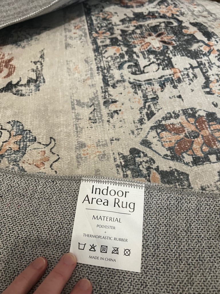 image for Grey floral rug 180x270cm