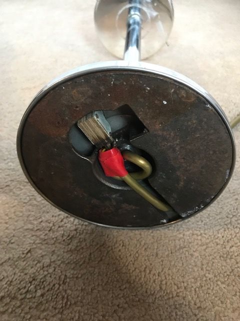 Genuine Art Deco Lamp circa mid to late 1930 with elegant straight stem and heavy chrome base