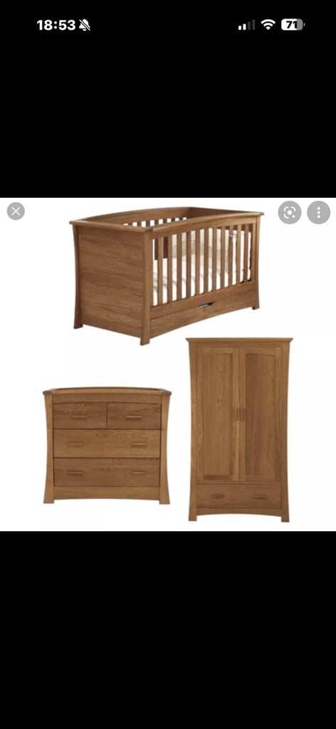 Mamas and Papas Solid Oak Baby bedroom furniture set