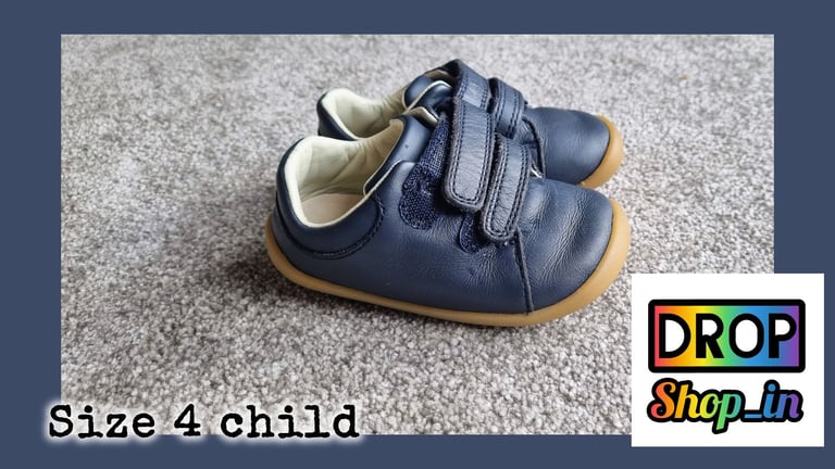 Clarks boys size 4 H Eu21 infant child first walkers shoes navy leather smart