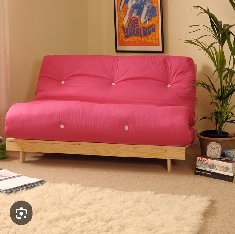image for Pink Double Futon/Sofa Bed